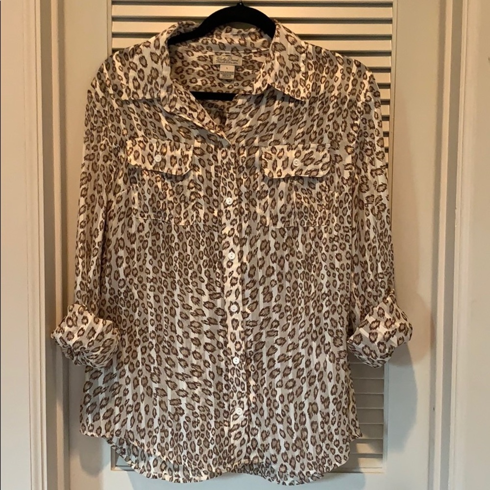 Leopard Lucky Brand Polyester Top